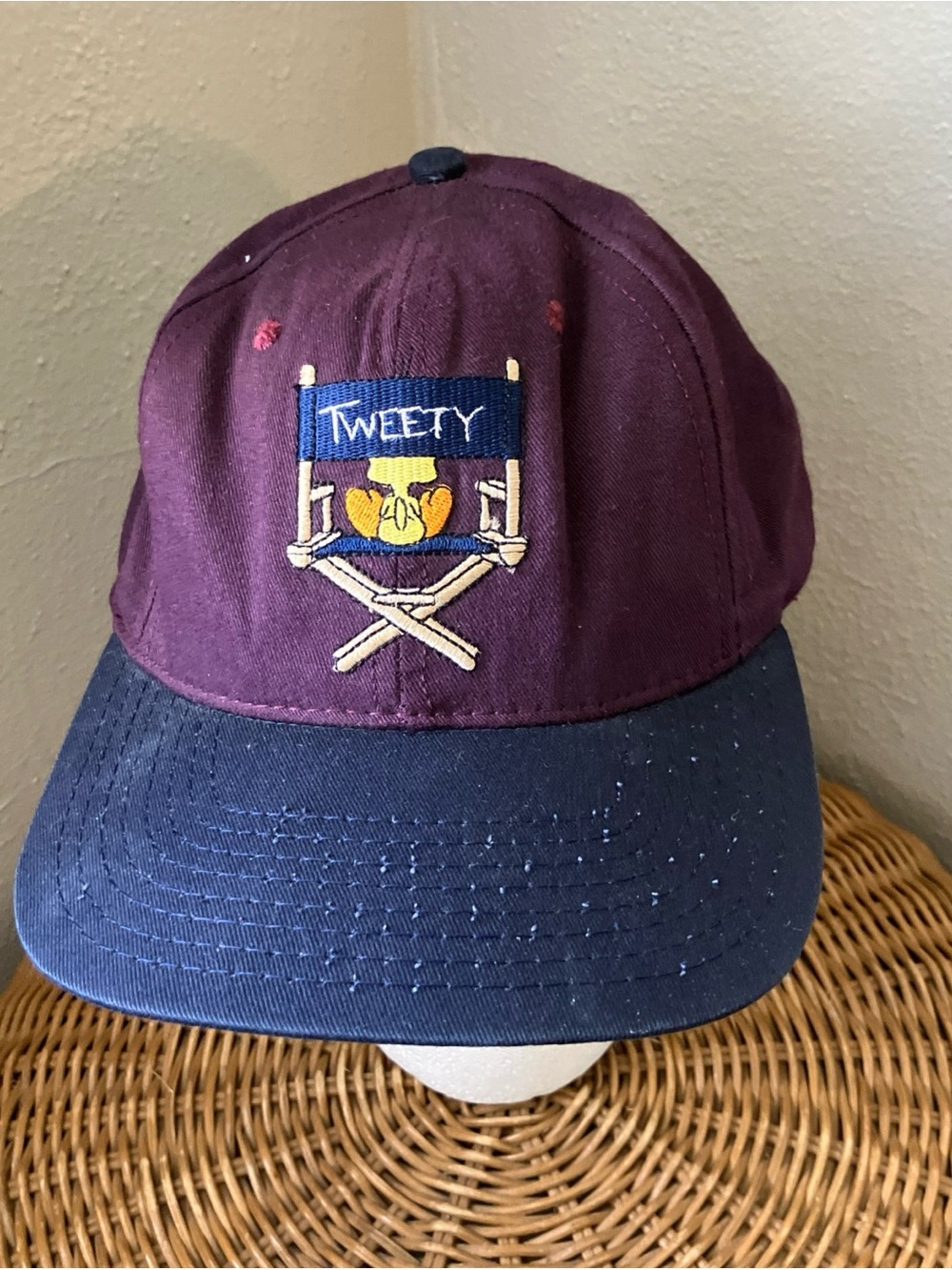 ACME Kids' Tweety Two-Tone Baseball Cap - Maroon and Navy